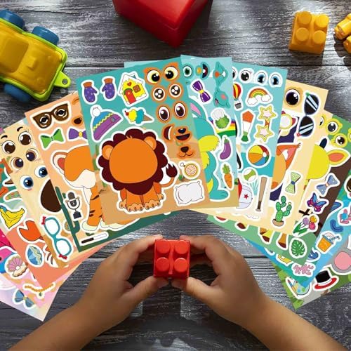 24 Sheets Make A Face Stickers for Kids