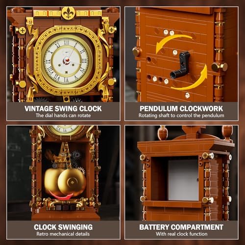 Retro Swing Clock Building Blocks Set with 751 Pieces