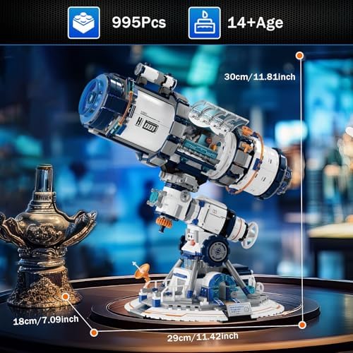 Space Telescope Building Set for Adults - 995 Pieces with Light