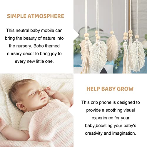 Boho Crib Mobile Neutral Baby Nursery Decor