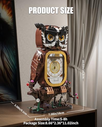 TYCOLE Owl Clock Building Blocks Set 964Pcs