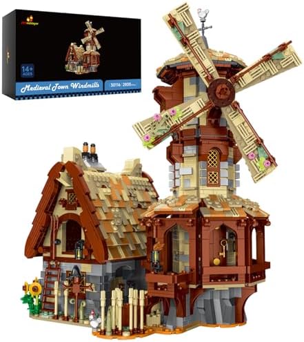 JMBricklayer Medieval Windmill Building Set for Adults