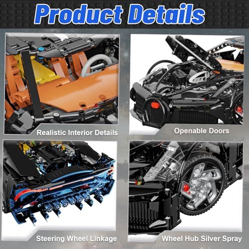 Bugatti La Voiture Noire 110 Scale Building Blocks Set for Adults