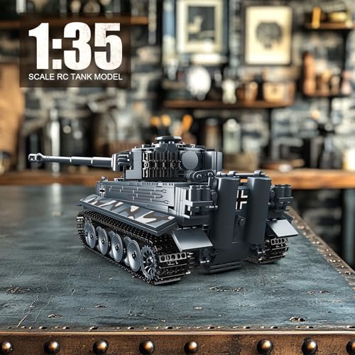 Military Tiger Tank Building Set - 800 Piece Remote Control Toy