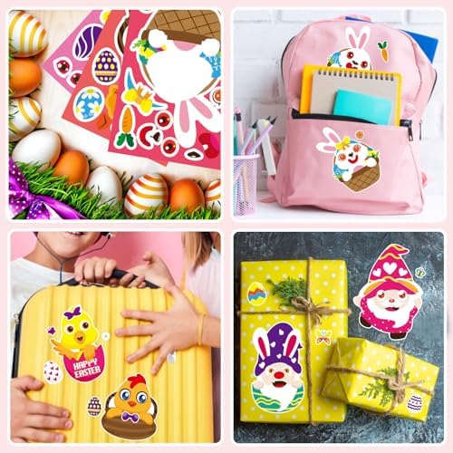 OTAITY 36 PCS Easter Face Stickers for Kids