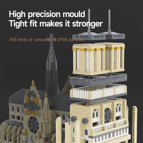 Micro Mini Notre Dame Cathedral Building Block Set 2908 Pieces