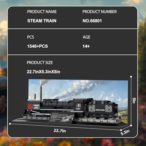Reobrix Steam Train Building Block Toy Collectible Model Set