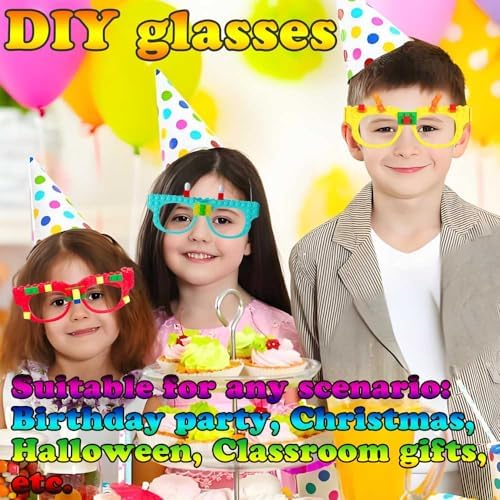 6 PCS DIY Building Blocks Glasses Set for Kids