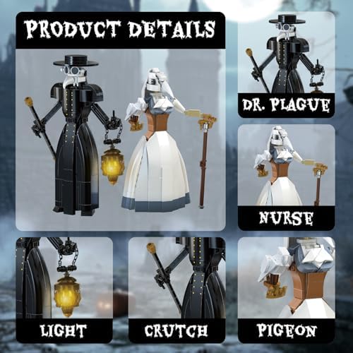 Plague Doctor Building Blocks Set - 500Pcs Medieval Collectible Toy 1