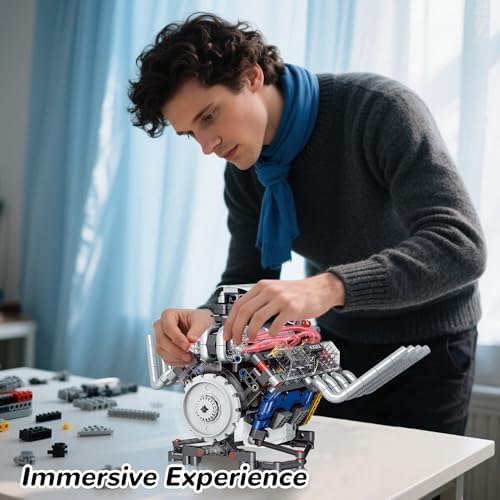 Mini V8 Engine Kit with Motor Light and APP Control