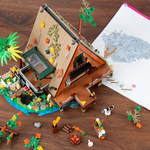 A-Frame Cabin Building Set with LED - 1486 Pcs