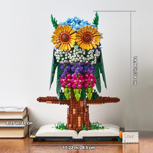 Flower Owl Building Set 1989 Pieces for Adults 12