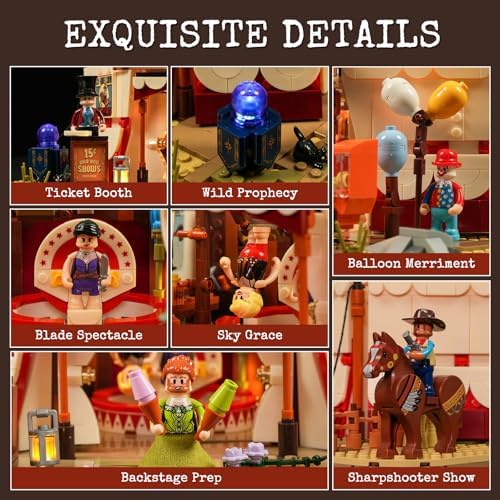 Travelling Circus Lighting Building Set - The Wild West Show 1962 Pcs