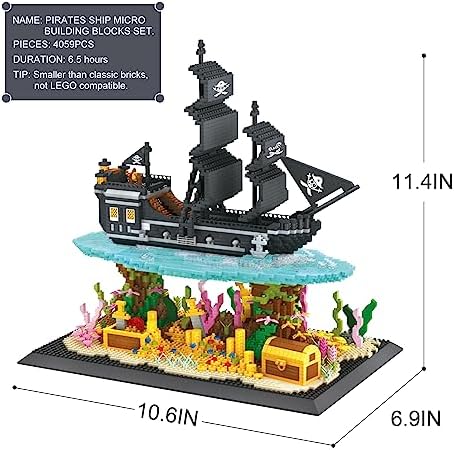 Pirates Ship Model Building Blocks Kit 4059PCS MOC Black Pearl Sailboat