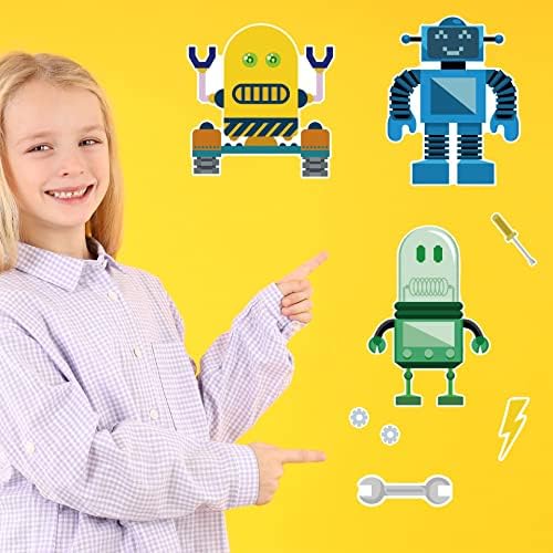 24 Sheets Robot Face Stickers DIY Craft for Kids