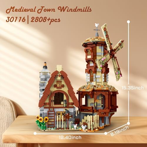 JMBricklayer Medieval Windmill Building Set for Adults
