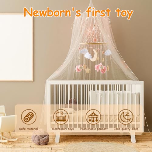 Boho Nursery Mobile - Stars Clouds Moon Design