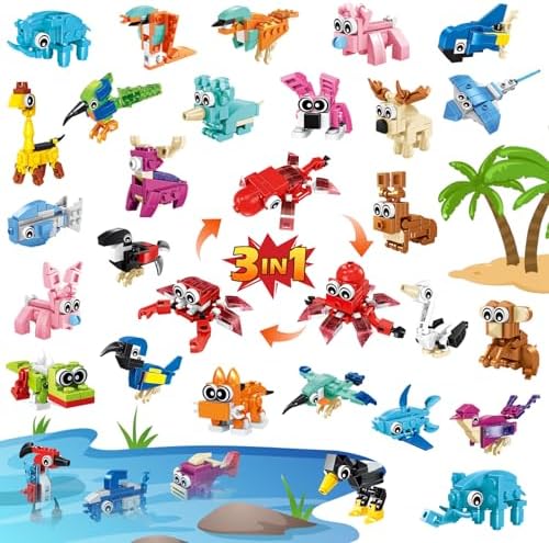 24 Pack Mini Animal Building Blocks Toy Set