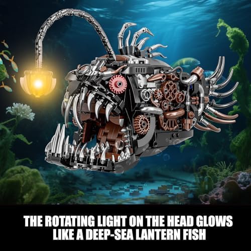 Steampunk Lantern Fish Building Set with Light 1038 PCS