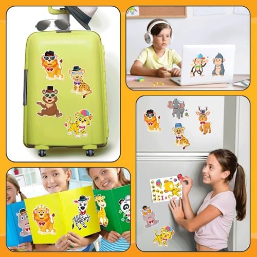 48 Sheets Safari Animal Stickers for Kids Ages 3