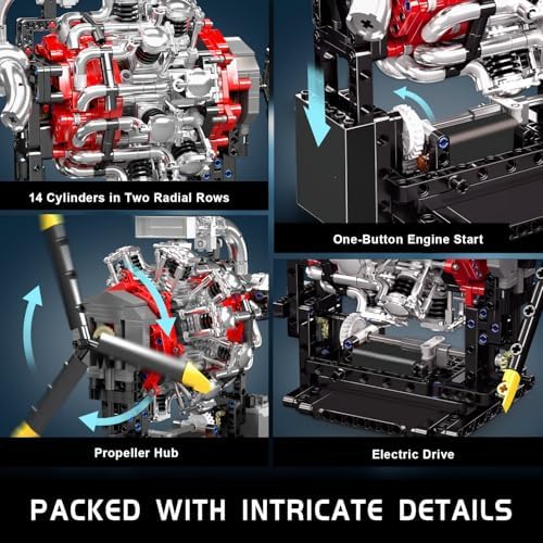 Mould King 7-Cylinder Radial Aircraft Engine Building Kit