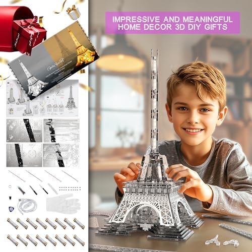 21 Inch 3D Puzzle LED Eiffel Tower Model Kit