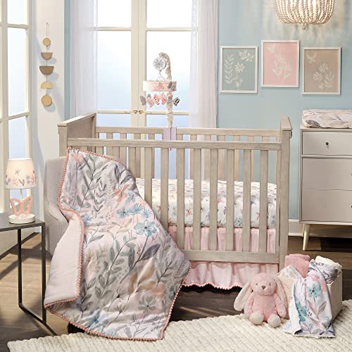 Lambs Ivy Baby Blooms Pink Butterfly Musical Crib Mobile Soother Toy