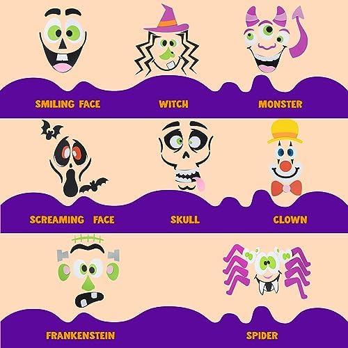 JOYIN 16 Pack Halloween Pumpkin Stickers Foam Decor Kit