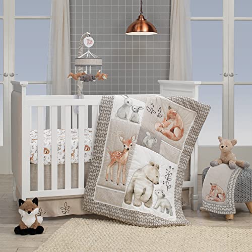 Lambs Ivy Forest Gray Beige Fox Bear Baby Crib Mobile