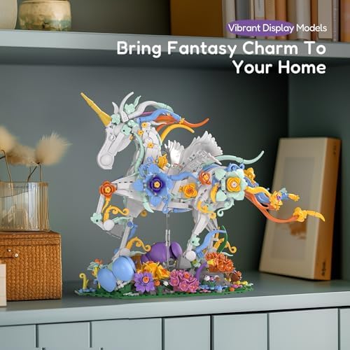 Sillbird Flowers Unicorn Building Toy Set 1472 Pieces