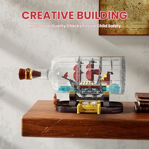 Mould King Pirate Ship in a Bottle Building Blocks Set