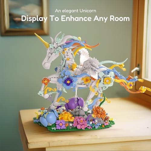 Sillbird Flowers Unicorn Building Toy Set 1472 Pieces