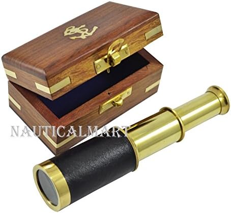 NauticalMart Pirate Spyglass Telescope Brass Monocular Collapsible 6 Inch