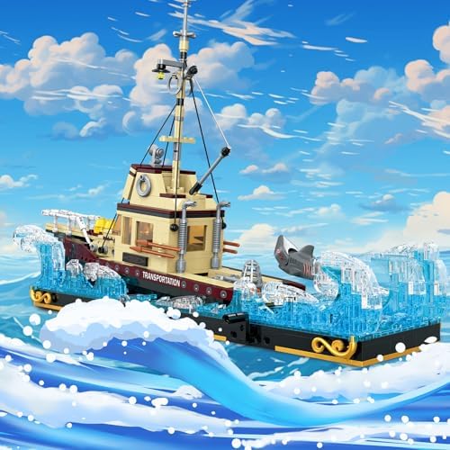 UROINT Shark Ship Building Block Set 1109 Pieces