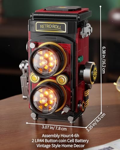 TYCOLE Retro Camera Building Blocks Set with Lights