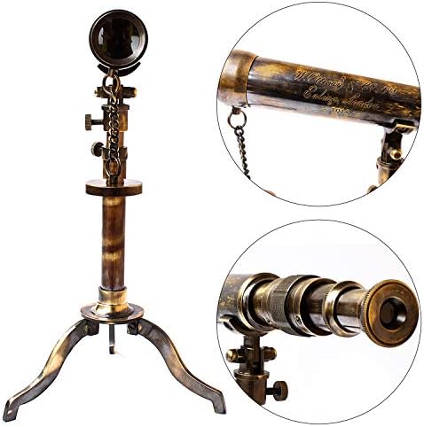 Vintage Brass Telescope with Extendable Tripod