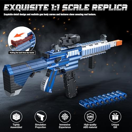 Fluorspar Blaster Building Block Gun for Adults 11 M416 Scale