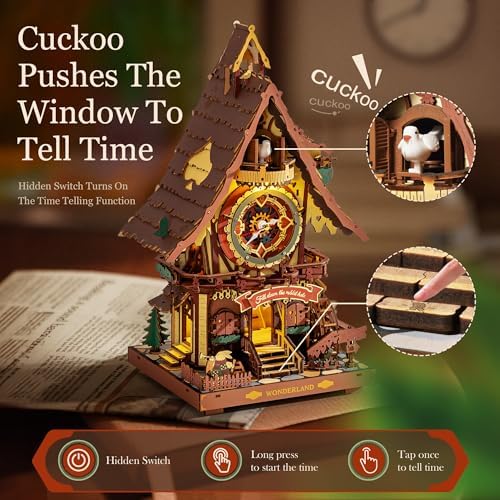 ROBOTIME Cuckoo Clock 3D Wooden Puzzle Kit