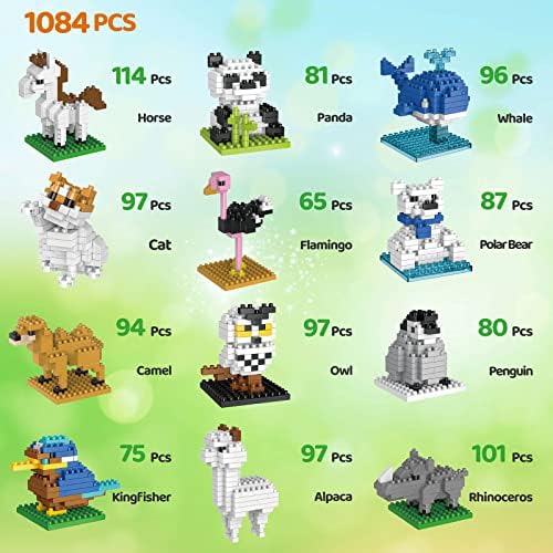 FUN LITTLE TOYS Mini Animal Blocks Set for Kids