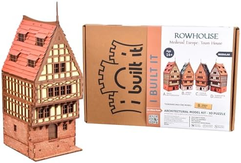 Brick Rowhouse DIY Wooden Building Kit for Adults and Teens