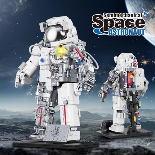 Space Astronaut Building Set with LED Light for Adults and Kids 6