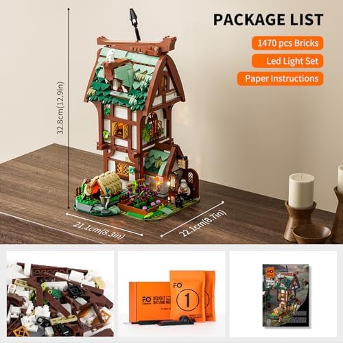 Funwhole Medieval Apothecary Shop Building Set - 1470 Pieces