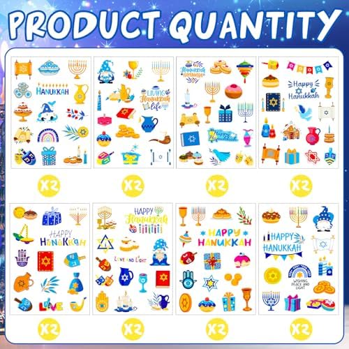 JULMELON 240 PCS Hanukkah Sticker Set for Kids