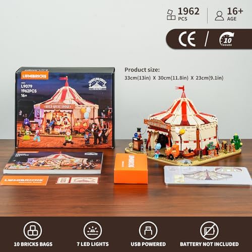 Travelling Circus Lighting Building Set - The Wild West Show 1962 Pcs