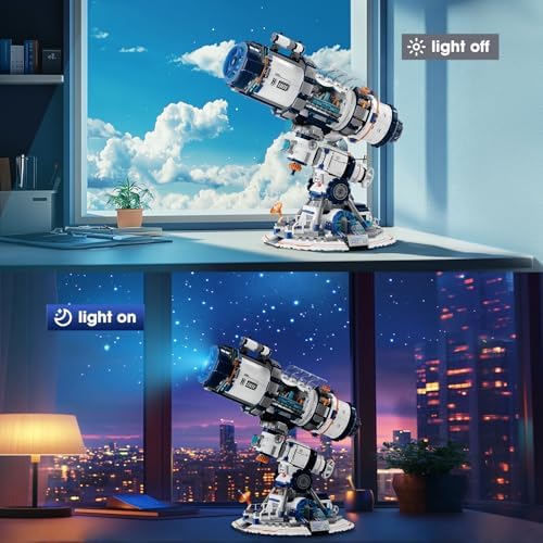 Space Telescope Building Set for Adults - 995 Pieces with Light