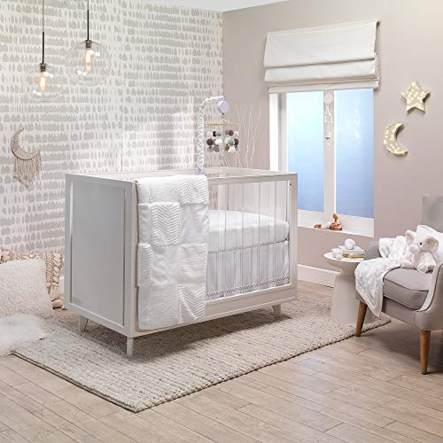 Lambs Ivy Signature Pom Pom Musical Crib Mobile - White Gray