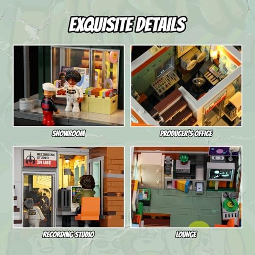 FUNWHOLE Record Store Building Bricks Set 1980 Pcs
