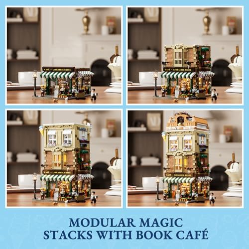FUNWHOLE Gelato Store Modular Building Set LED Light Display