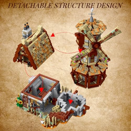 JMBricklayer Medieval Windmill Building Set for Adults