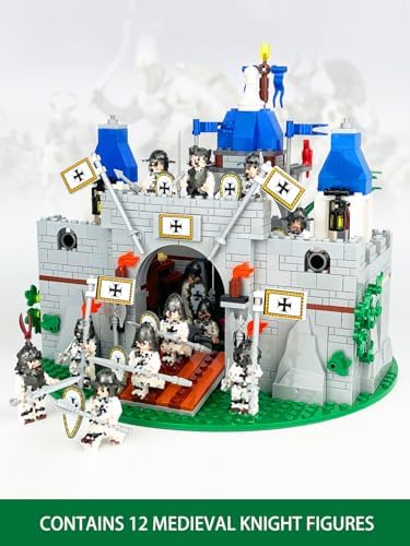 Medieval Knight Castle Building Blocks Set with 12 Knights Figures